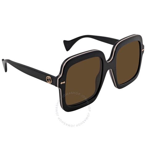 gucci brown sunglasses women|Gucci brown square ladies sunglasses.